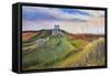 Corfe Castle,  pastel-Margo Starkey-Framed Stretched Canvas