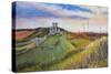 Corfe Castle,  pastel-Margo Starkey-Stretched Canvas