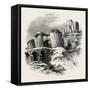 Corfe Castle, the South Coast, Uk, 19th Century-null-Framed Stretched Canvas