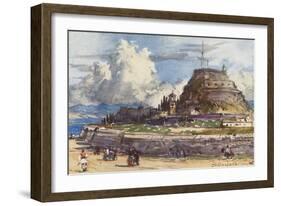 Corfu, Old Fort, West-John Fulleylove-Framed Art Print