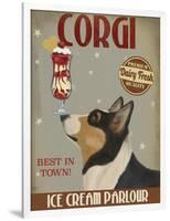 Corgi, Black and Tan, Ice Cream-Fab Funky-Framed Art Print