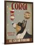 Corgi, Black and Tan, Ice Cream-Fab Funky-Framed Art Print