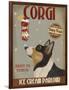 Corgi, Black and Tan, Ice Cream-Fab Funky-Framed Art Print