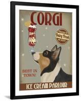 Corgi, Black and Tan, Ice Cream-Fab Funky-Framed Art Print