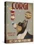 Corgi, Black and Tan, Ice Cream-Fab Funky-Stretched Canvas