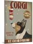 Corgi, Black and Tan, Ice Cream-Fab Funky-Mounted Art Print