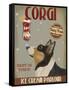 Corgi, Black and Tan, Ice Cream-Fab Funky-Framed Stretched Canvas