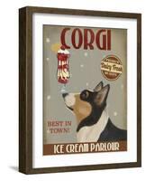 Corgi, Black and Tan, Ice Cream-Fab Funky-Framed Art Print