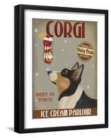 Corgi, Black and Tan, Ice Cream-Fab Funky-Framed Art Print