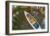 Corgi Dog in a Decked Expedition Canoe on a Lake in Colorado, a Distorted Wide Angle Fisheye Lens P-PixelsAway-Framed Photographic Print