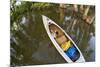 Corgi Dog in a Decked Expedition Canoe on a Lake in Colorado, a Distorted Wide Angle Fisheye Lens P-PixelsAway-Mounted Photographic Print