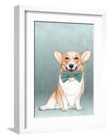 Corgi Dog-Barruf-Framed Art Print