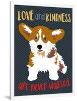 Corgi Love and Kindness-Ginger Oliphant-Framed Premium Giclee Print