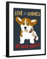 Corgi Love and Kindness-Ginger Oliphant-Framed Art Print
