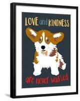 Corgi Love and Kindness-Ginger Oliphant-Framed Art Print