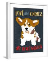 Corgi Love and Kindness-Ginger Oliphant-Framed Art Print