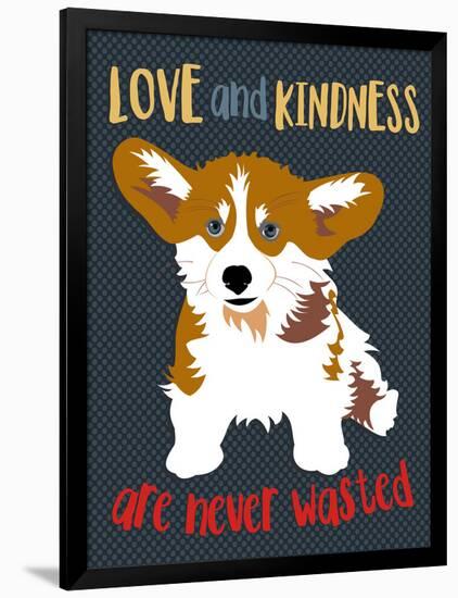 Corgi Love and Kindness-Ginger Oliphant-Framed Art Print