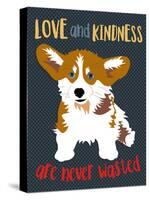 Corgi Love and Kindness-Ginger Oliphant-Stretched Canvas