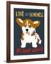 Corgi Love and Kindness-Ginger Oliphant-Framed Art Print