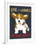 Corgi Love and Kindness-Ginger Oliphant-Framed Art Print