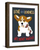 Corgi Love and Kindness-Ginger Oliphant-Framed Art Print