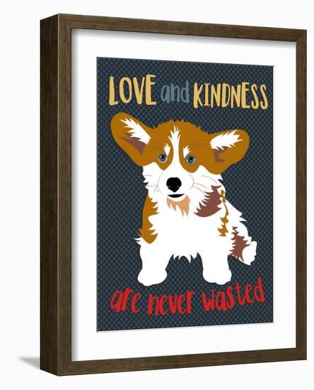 Corgi Love and Kindness-Ginger Oliphant-Framed Art Print