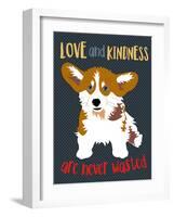 Corgi Love and Kindness-Ginger Oliphant-Framed Art Print