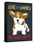 Corgi Love and Kindness-Ginger Oliphant-Framed Stretched Canvas