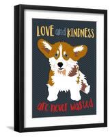 Corgi Love and Kindness-Ginger Oliphant-Framed Art Print