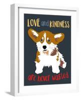 Corgi Love and Kindness-Ginger Oliphant-Framed Art Print