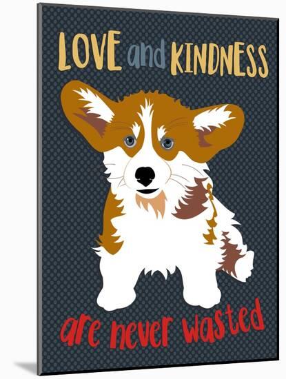 Corgi Love and Kindness-Ginger Oliphant-Mounted Art Print