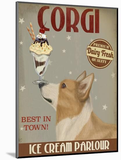 Corgi, Tan, Ice Cream-Fab Funky-Mounted Art Print