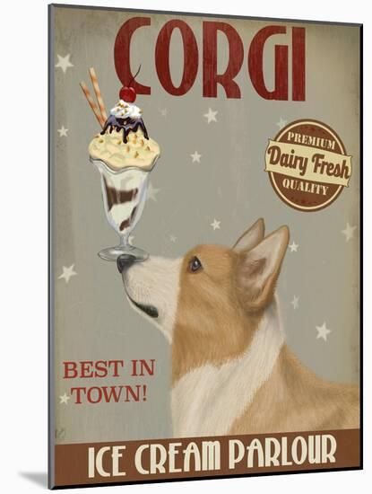 Corgi, Tan, Ice Cream-Fab Funky-Mounted Art Print