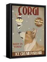 Corgi, Tan, Ice Cream-Fab Funky-Framed Stretched Canvas