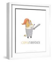 Corgragious! - Hannah Stephey Cartoon Dog Print-Hannah Stephey-Framed Art Print