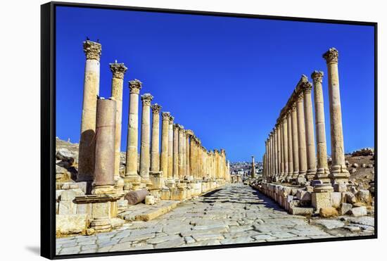 Corinthian Columns, Jerash, Jordan.-William Perry-Framed Stretched Canvas
