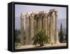 Corinthian Columns of the Temple of Zeus Dating from Between 174 BC and 132 AD, Athens, Greece-Ken Gillham-Framed Stretched Canvas