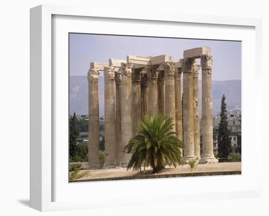 Corinthian Columns of the Temple of Zeus Dating from Between 174 BC and 132 AD, Athens, Greece-Ken Gillham-Framed Photographic Print