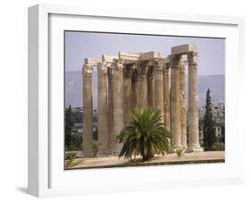 Corinthian Columns of the Temple of Zeus Dating from Between 174 BC and 132 AD, Athens, Greece-Ken Gillham-Framed Photographic Print