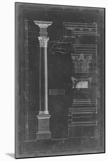 Corinthian Order Blueprint-Chippendale-Mounted Art Print