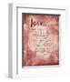 Corinthians 13:4-8 Love is Patient - Pink Floral-Inspire Me-Framed Art Print