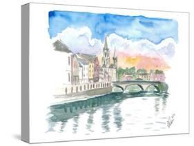 Cork Cityview with River Lee and Bridge-M. Bleichner-Stretched Canvas