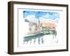 Cork Cityview with River Lee and Bridge-M. Bleichner-Framed Art Print