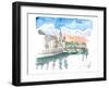 Cork Cityview with River Lee and Bridge-M. Bleichner-Framed Art Print