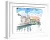 Cork Cityview with River Lee and Bridge-M. Bleichner-Framed Art Print