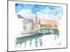Cork Cityview with River Lee and Bridge-M. Bleichner-Mounted Art Print