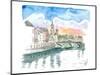 Cork Cityview with River Lee and Bridge-M. Bleichner-Mounted Art Print