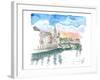 Cork Cityview with River Lee and Bridge-M. Bleichner-Framed Art Print