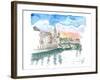 Cork Cityview with River Lee and Bridge-M. Bleichner-Framed Art Print