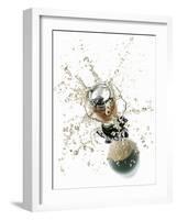 Cork Flying Out of a Sparkling Wine Bottle-Kröger & Gross-Framed Photographic Print